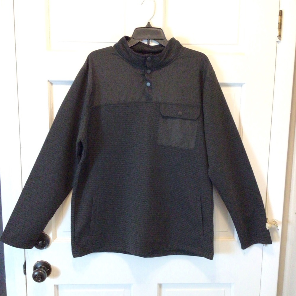 Nomad Craft + Flow Mens Black Long Sleeve Textured Pullover Sweater Size XL